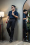 Textured short sleeve polo shirt
